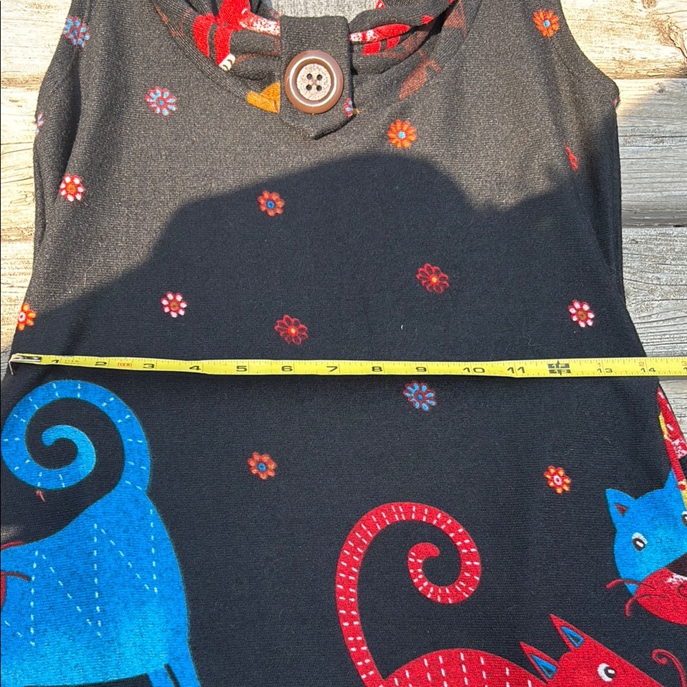 OIS Whimsical Cat Y2K style midi dress M - Picture 10 of 12